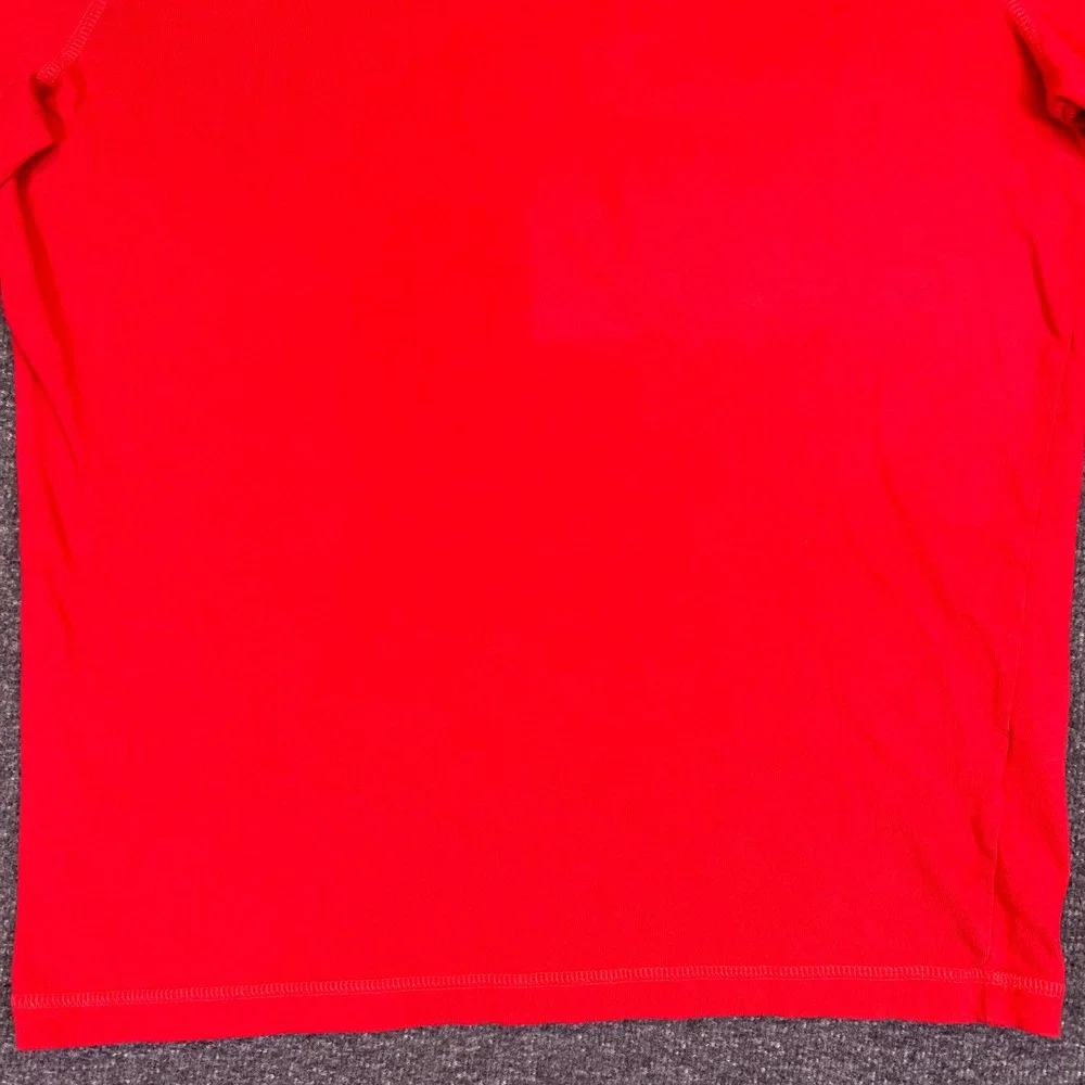 Hollister Henley Shirt Mens L Red Preppy Casual Long Sleeve Embroidered Logo Y2K